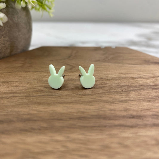 Bunny Head - Light Green Easter earring by Arimel by Emily