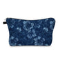 Pouch - Floral, Denim Blue