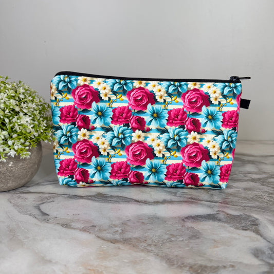 Pink Blue Cream pouch by Arimel by Emily