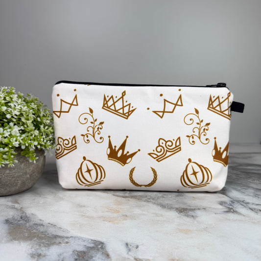 Gold Crown zipper pouch by Arimel by Emily