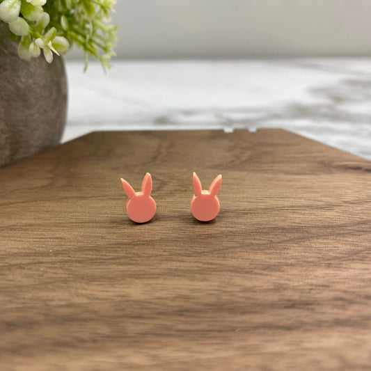 Bunny Head - Coral Easter earring by Arimel by Emily
