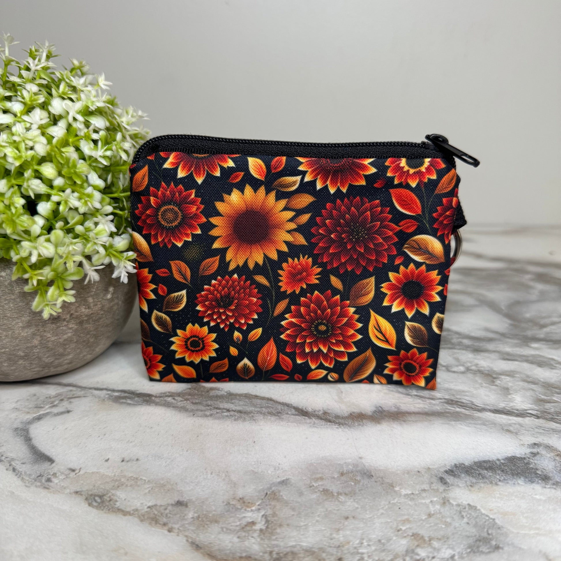 Moody Crimson Floral mini pouch by Arimel by Emily