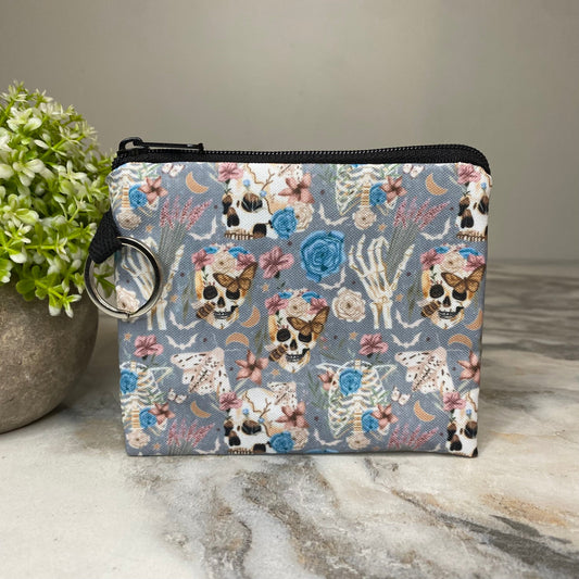 Fall - Skeleton Floral mini pouch by Arimel by Emily