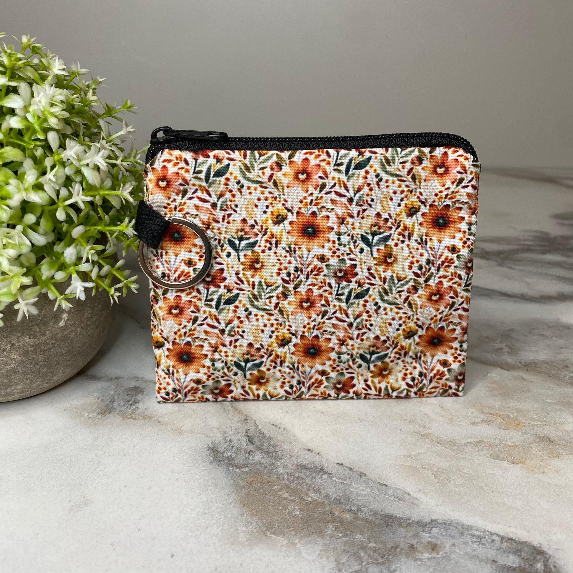 Burnt Orange Yellow mini pouch by Arimel by Emily