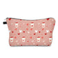 Pouch - Coffee Tea Hearts on Pink