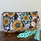Pouch - Floral Sunflower, Turquoise
