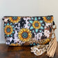Pouch - Floral Sunflower, Turquoise